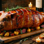 découvrez la recette authentique du cochinillo asado de ségovie : un cochon de lait rôti lentement au four jusqu’à obtenir une peau croustillante et une viande fondante, typique de la gastronomie espagnole.