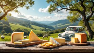 découvrez un road trip gourmand à travers l'espagne en dégustant trois fromages emblématiques : manchego, cabrales et idiazabal. une expérience savoureuse entre tradition et terroir.