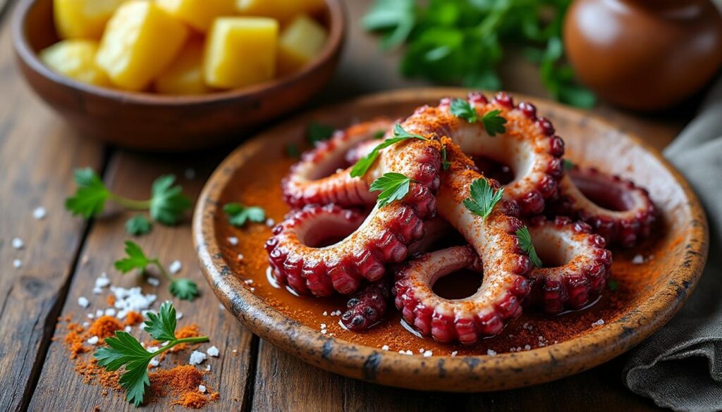 découvrez la recette authentique du poulpe grillé à la galicienne, un plat savoureux et traditionnel de la cuisine espagnole, parfait pour les amateurs de fruits de mer.